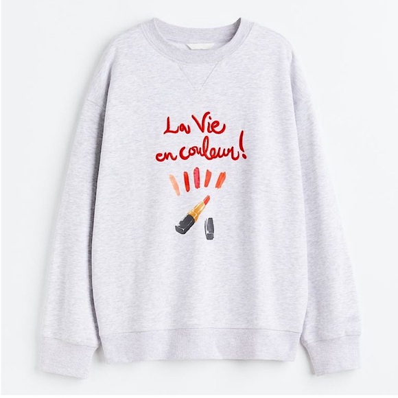 H&M La vie en couleur! ( Life in colours )Lipstick Sweatshirt. - Picture 3 of 7